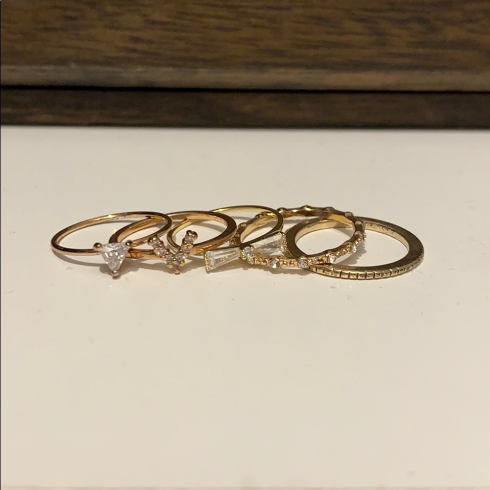 5 piece Gold Fashion Ring Bundle